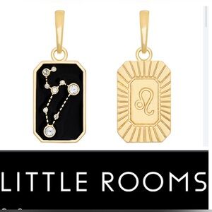 Leo Zodiac Charm Gold and Black Pendant